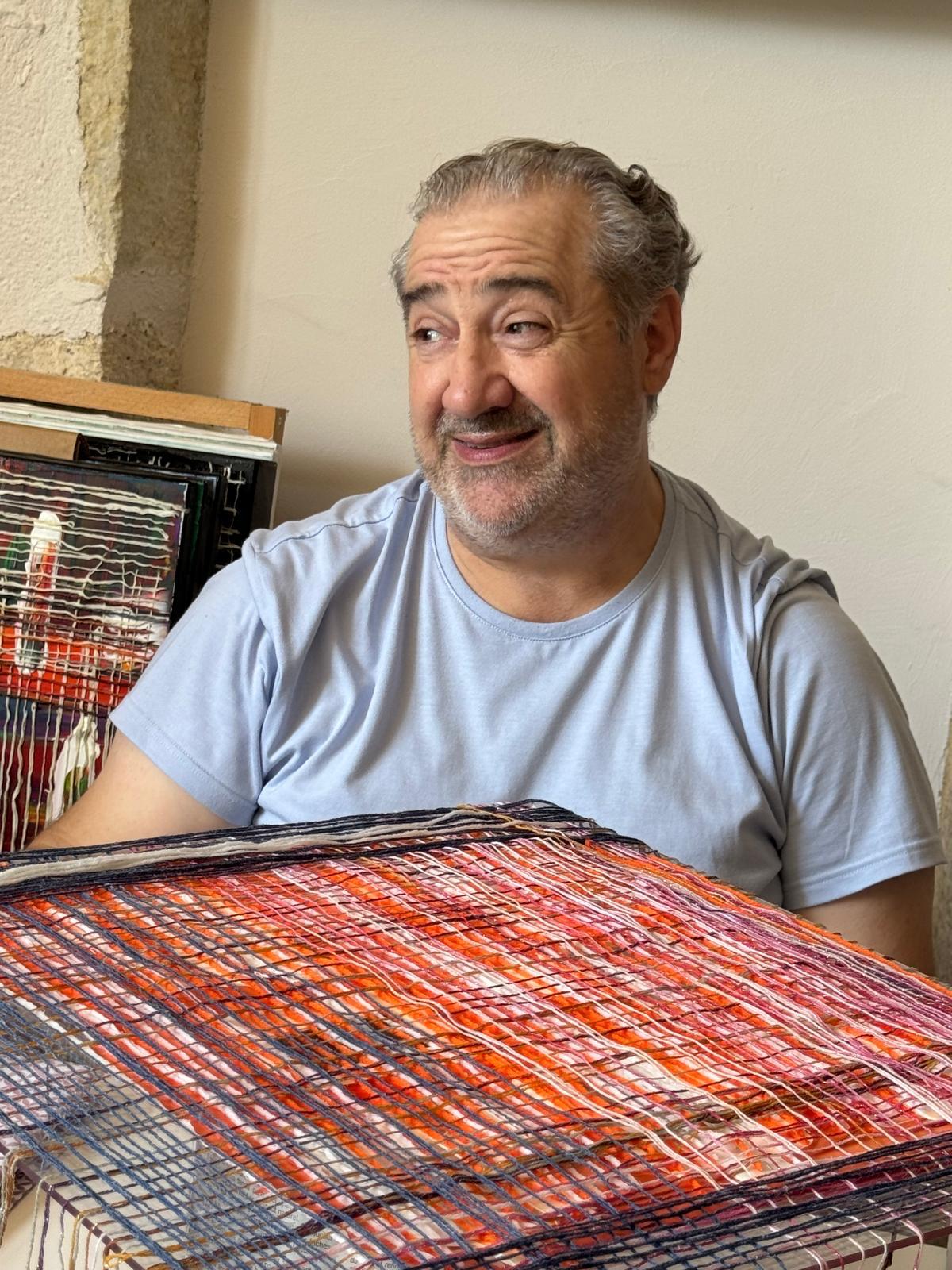 Marc Bertin at work in his studio